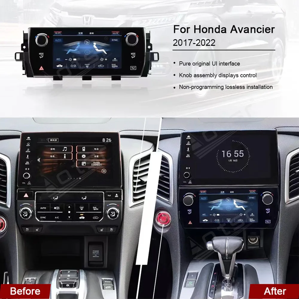 For Honda Avancier 2017 2018 2019 2020 2021 2022 Air Conditioning Climate Board Voice Control LCD Touch climate Control Screen