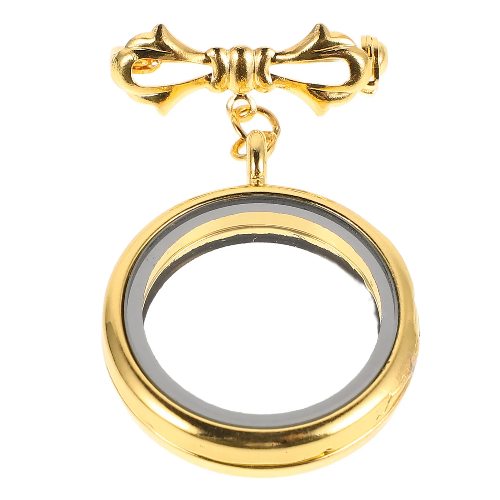 Butterfly Brooch Pin with Removable Photo Insert Lens Dial Design Alloy Brooch for Women Wedding Bridesmaid Graduation Memorial