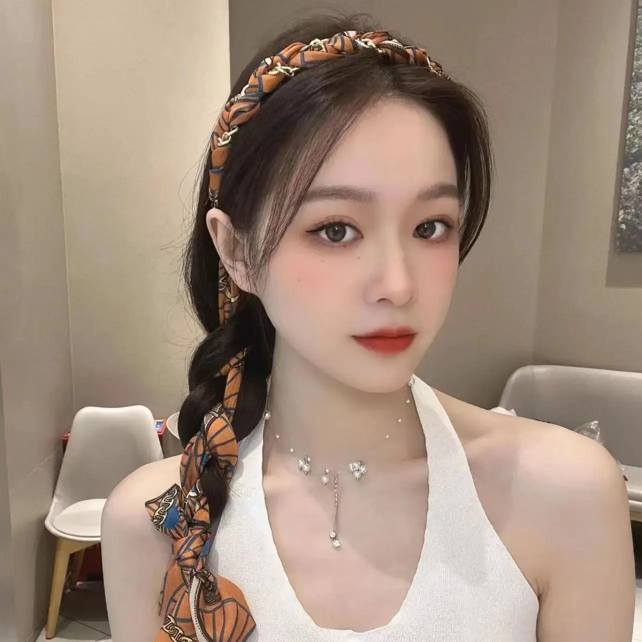 ヴィンテージサテンヘアクラウン 1 個チェーンリボンヘッドバンドオールインワン三つ編みアクセサリーリーガルホールドヘアバンド女性のための