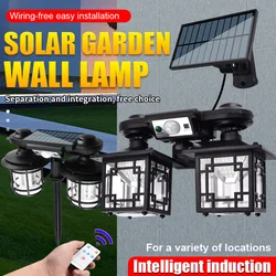 Double Head Solar Pendant Light Outdoor 2 In 1 Ground Wall Light Sensory Switch LED Solar Pathway Landscape Light for Garden