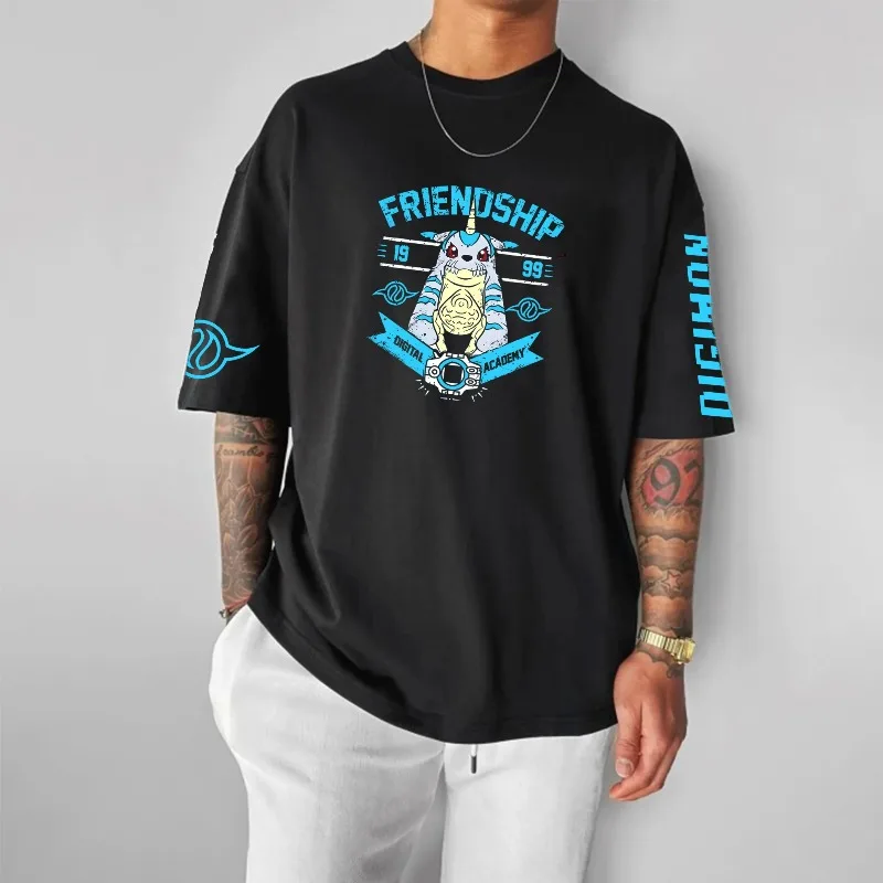 2025 Summer Digimon Adventure Animation Brand 100%Cotton Chaos Dukemon Printed T-shirt Unisex Short Sleeve Casual Adult Children view 3
