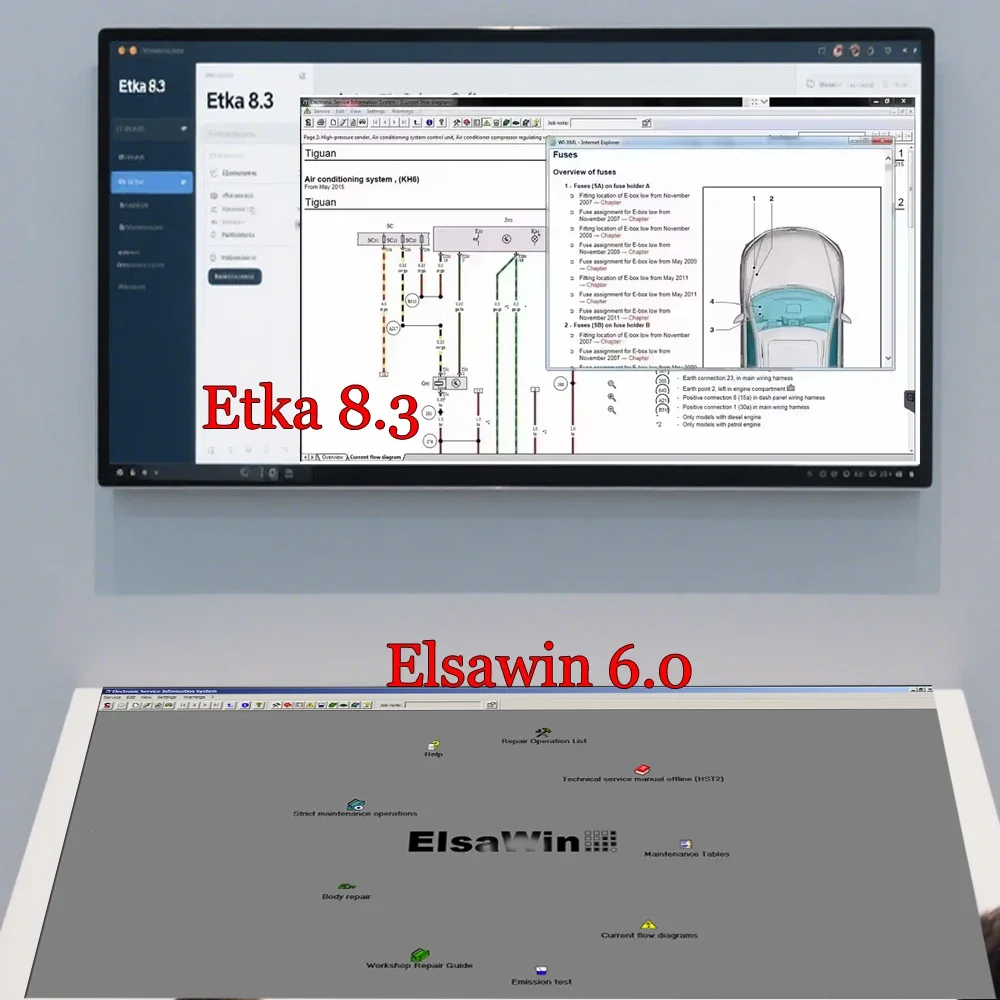 

Newest Auto Repair Software Elsawin 6.0 Etka 8.3 Electronic Parts Catalogue Elsa win 6.0 For V-W For A-udi car Software tools