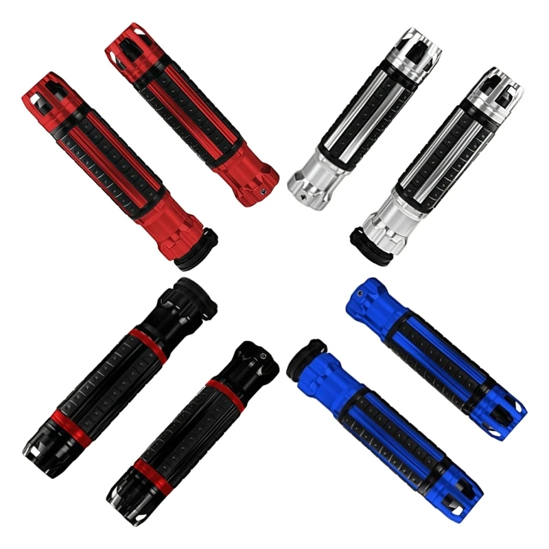 RXJE Motorcycle Handlebar Grip Pair with Textured Panels & Aluminum Alloy Shell for Replacement & Exterior New
