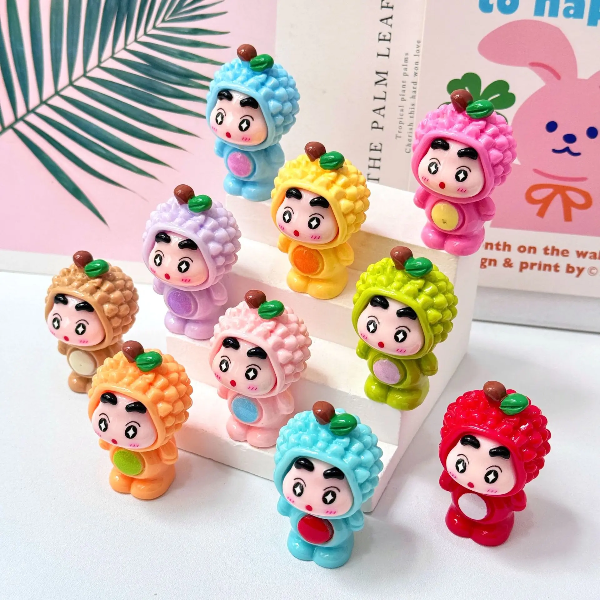 Neue 10 Teile/satz Nette Durian Kreide Shin-chan DIY Harz Creme Zubehör Ornamente Spielzeug kinder Geschenke