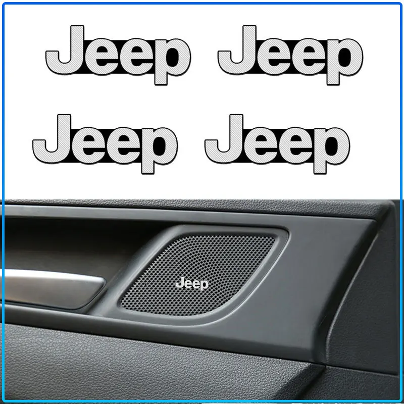 Decoración para Altavoces de Auto, Tapas de Aluminio 3D para Jeep Renegade, Wrangler JK, JL, Grand Cherokee, Compass, Patriot, etc.