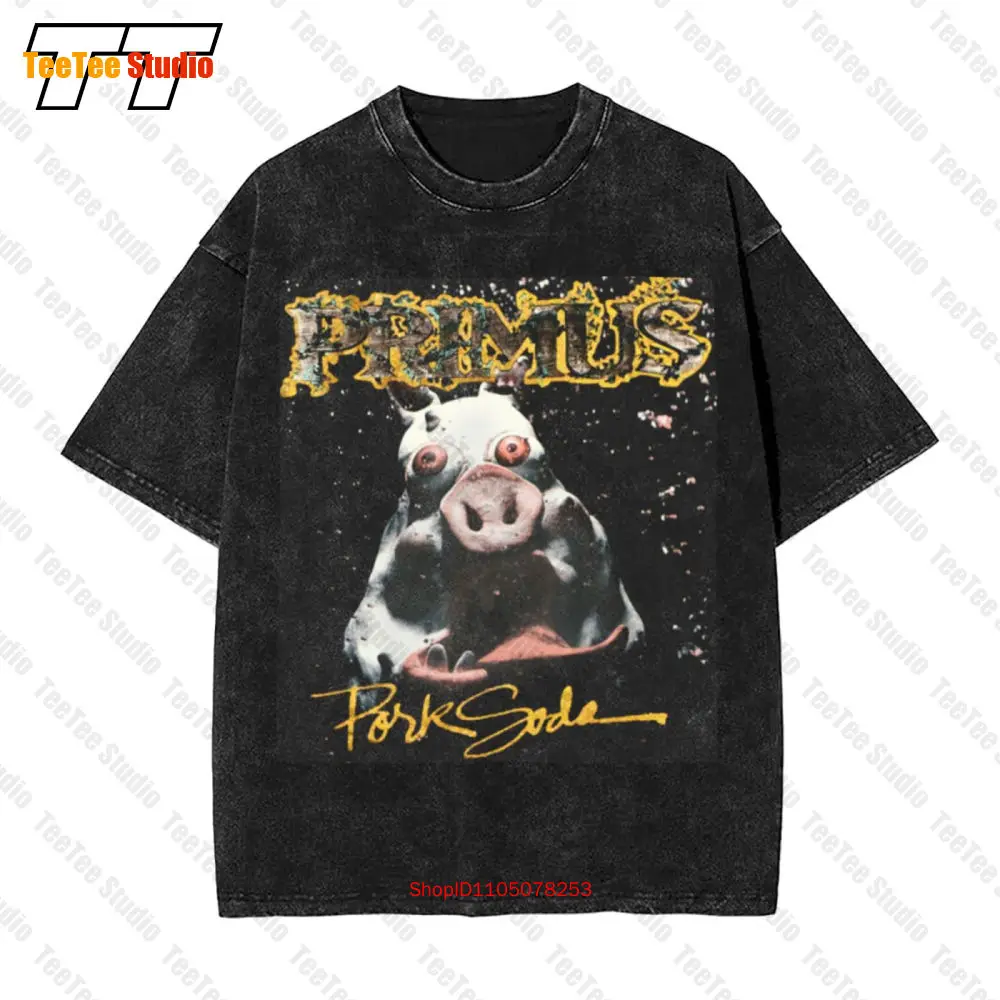 Primus Pork Soda'93 Les Claypool Sausage Funk Alternative Rock Vintage Oversized T-Shirt 14D1