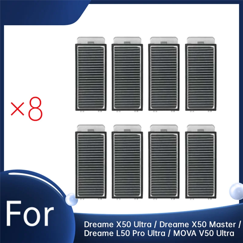 ABKR-Vacuum Cleaner Filter Replacement, 8 Pack, For Dreame X50 Ultra, X50 Master, L50 Pro Ultra, MOVA V50 Ultra
