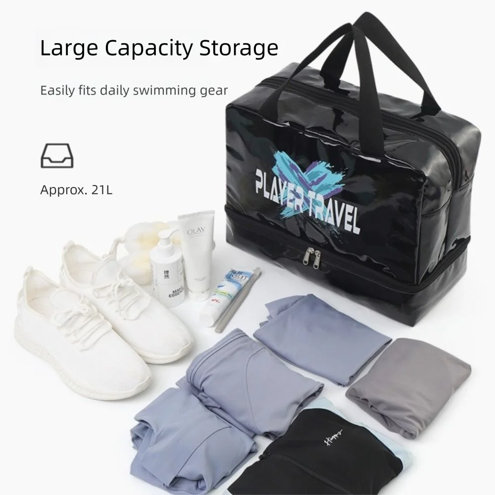 Waterproof Gym Bag Large Capacity Dry-Wet Separation Fitness Training Bag With Shoes Pocket Handheld Travel Handbag Beach