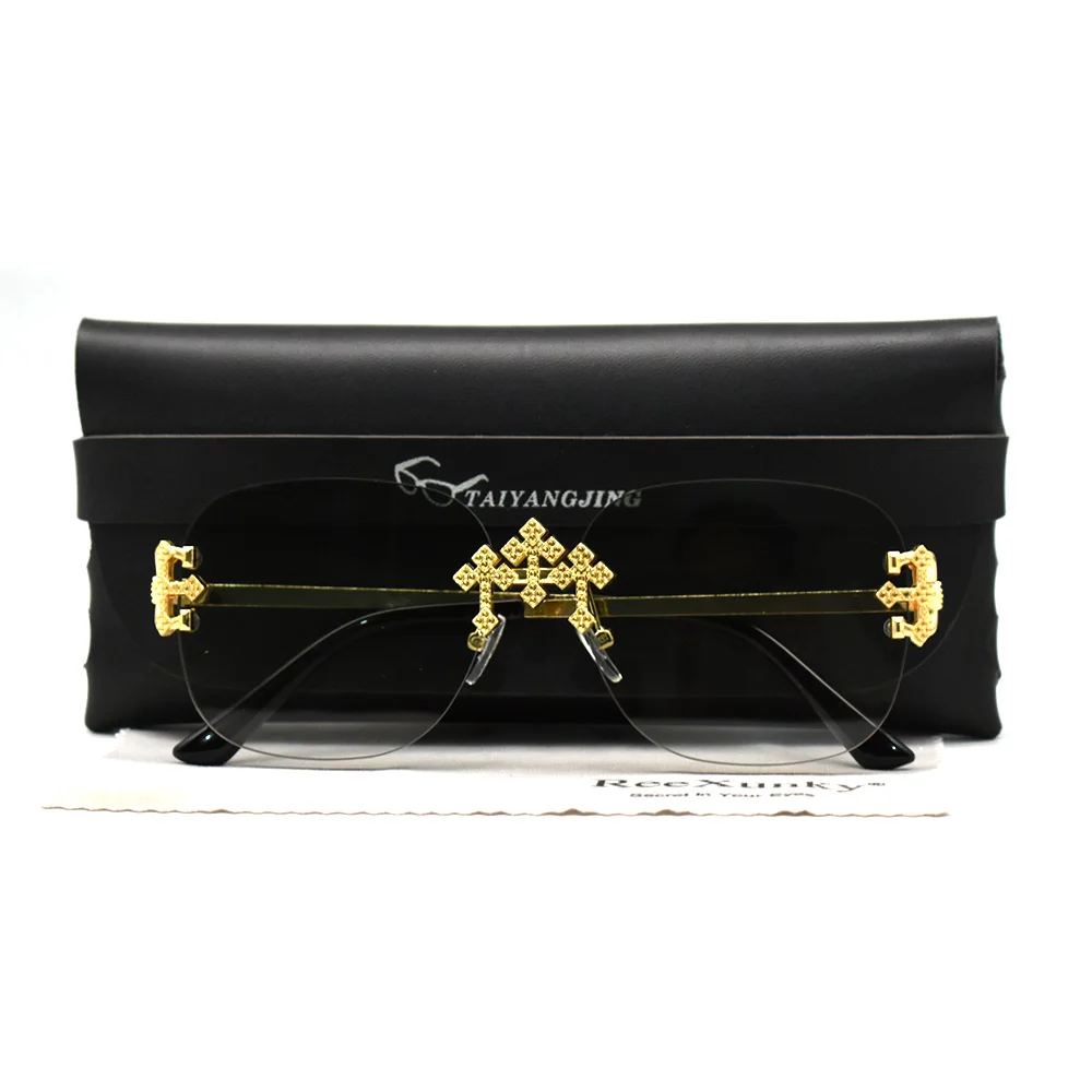 New 2025 Vintage Luxury Rimless Square Sunglasses Women Men Fashion Brand Designer Retro Sun Glasses Outdoor Travel Retro Shade