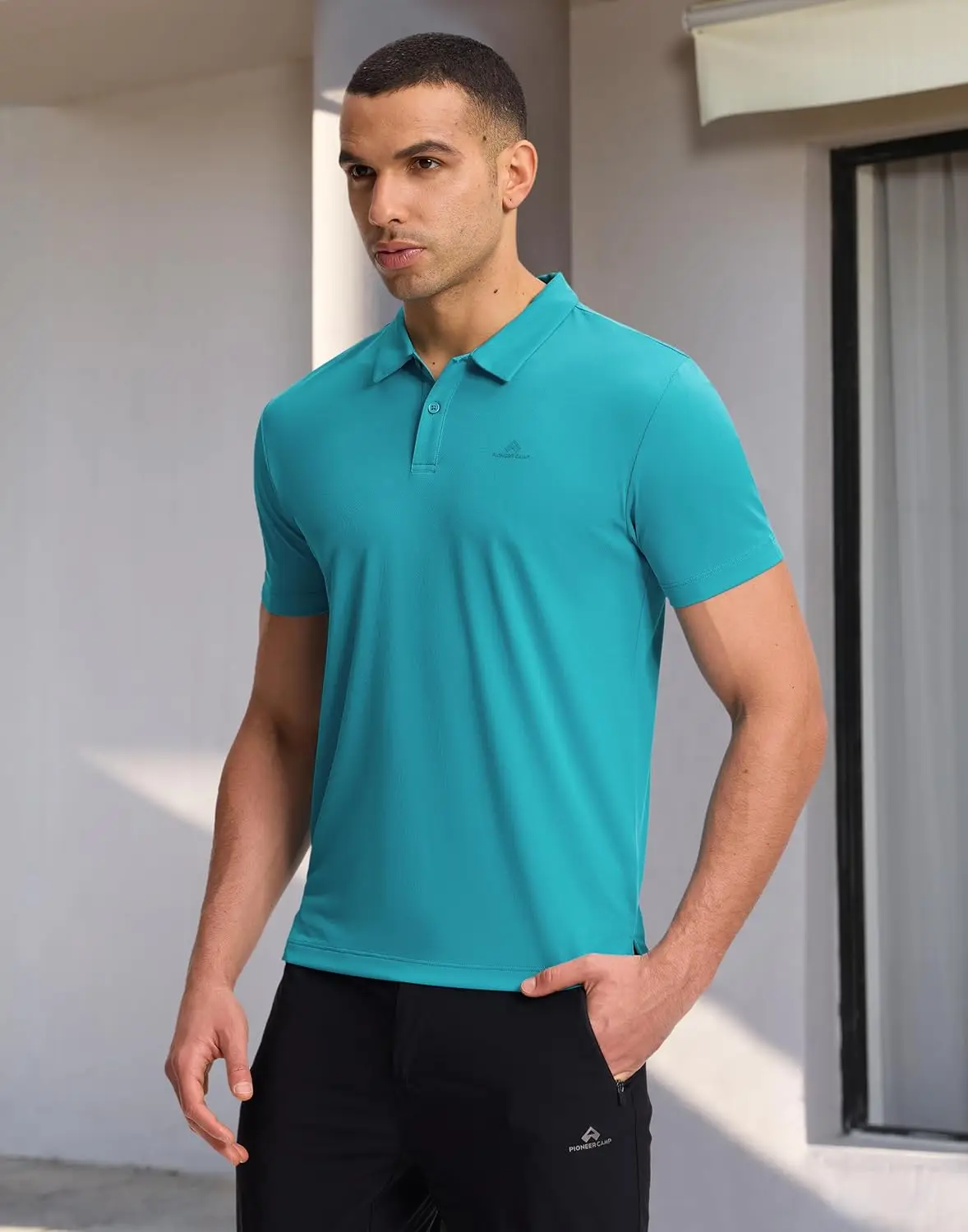 Pioneer Camp Men's Polo Shirts Short Sleeve - Casual & Breathable Golf Shirts for Men - Classic Quick-Dry Shirts with UPF 50+