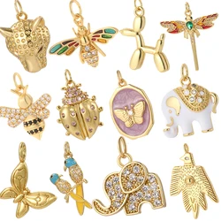 Cute Butterfly Flower Charms Color Animals Elephant Bird Dijes Diy Earring Necklace Bracelet Keychain Sea Accessories