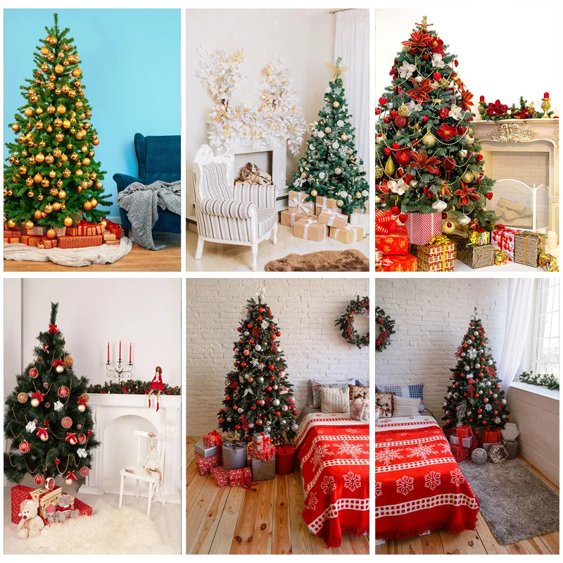 ZHISUXI Vinyl Custom Christmas Day Photography Backdrops Prop Christmas Tree Festival Theme Photo Studio Background 20109SSD-04