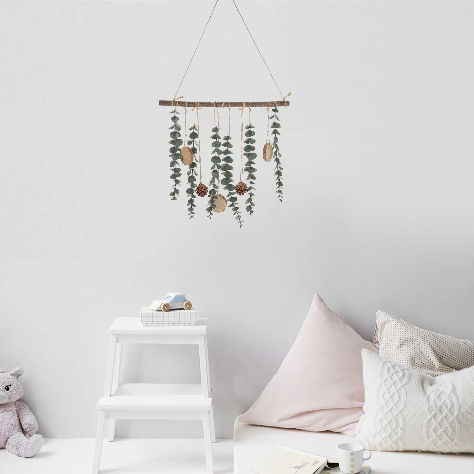 

Eucalyptus Leaf Wall Hanging Artificial Plants Indoor Farmhouse Decor Decoration Faux Living Room