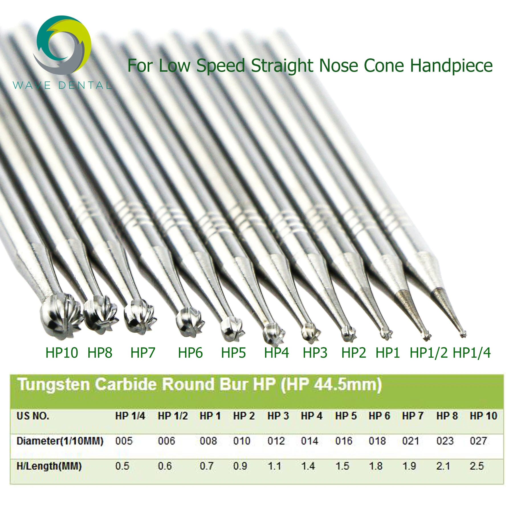 

Low Speed Straight Nose Cone Handpiece Fit 5Pcs WAVE Dental Tungsten Carbide Round Drills Burs Bur Plus HP1 HP2 HP4 HP5 HP8 HP10