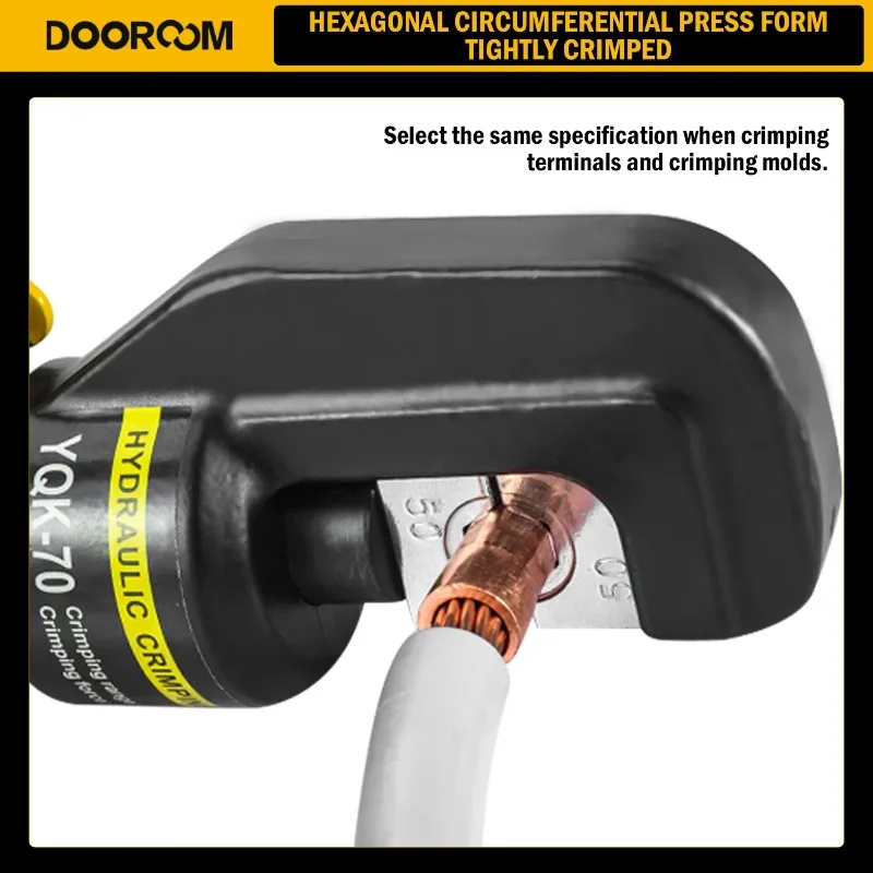 手動油圧圧着ペンチ YQK-70 ポータブル油圧工具 油圧式圧着機 ケーブル端子圧着機