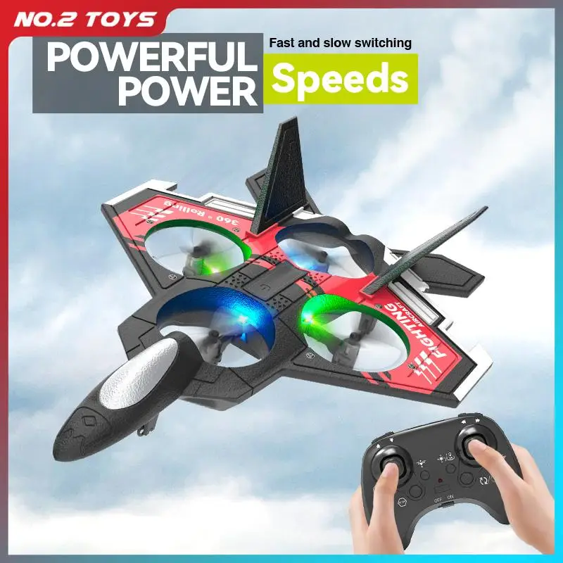 2.4G Remote Control Foam Stunt Plane Fixed Wing Aircraft Toy LED Lights 360 Degrees Roll Drone Combat RC Airplane Altitude Hold