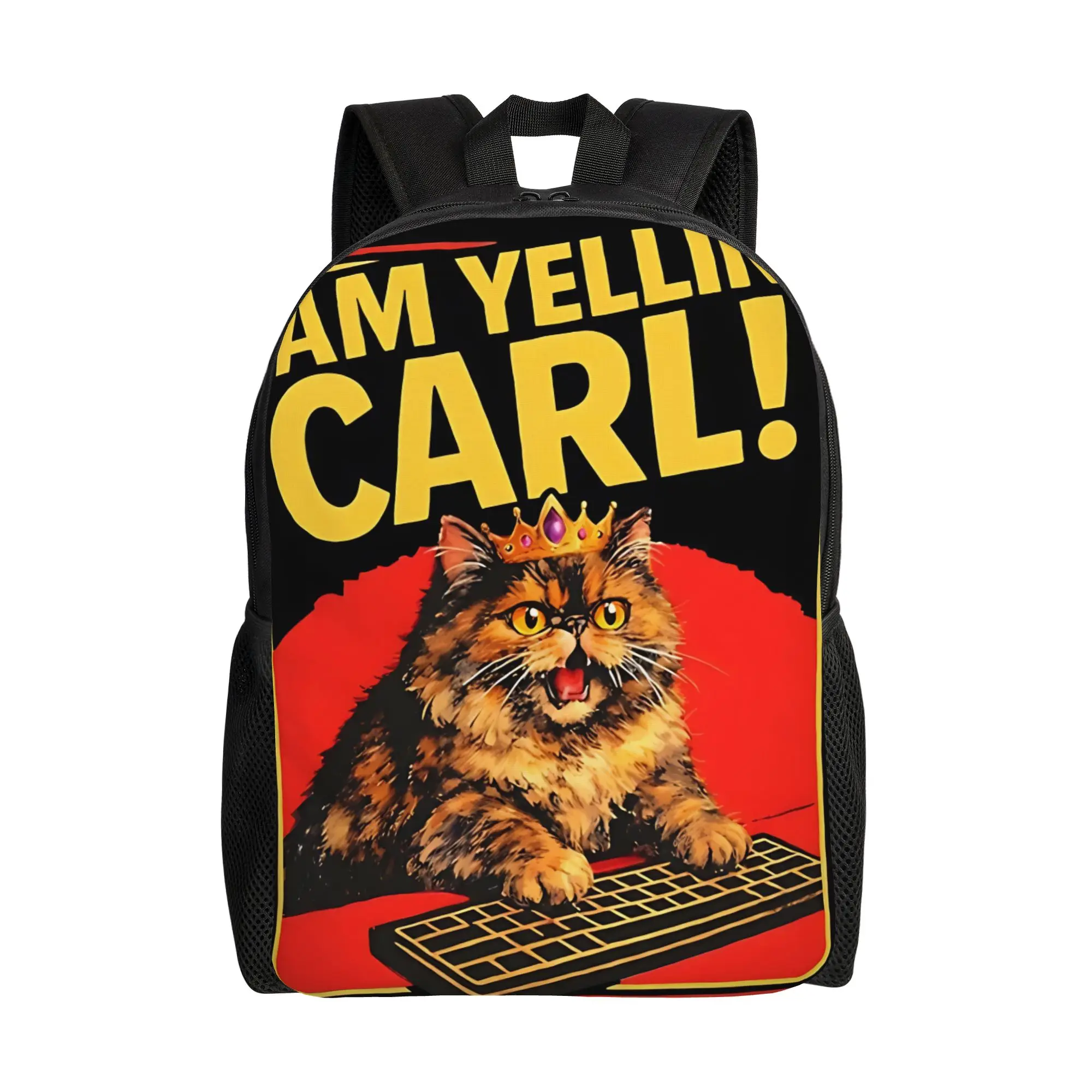 I Am Yelling, Carl! - Donut The Cat - Princess Donut Backpack  Style Backpacks Male Trekking Big School Bags Designer Rucksack