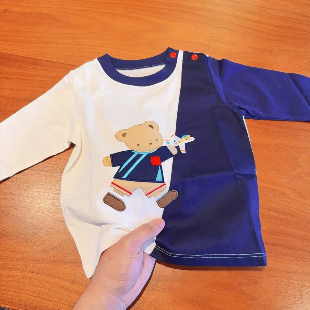 

baby t-shirt cotton kis clothes Cartoon pattern long sleeved T-shirt Casual pullovers for boys and girls