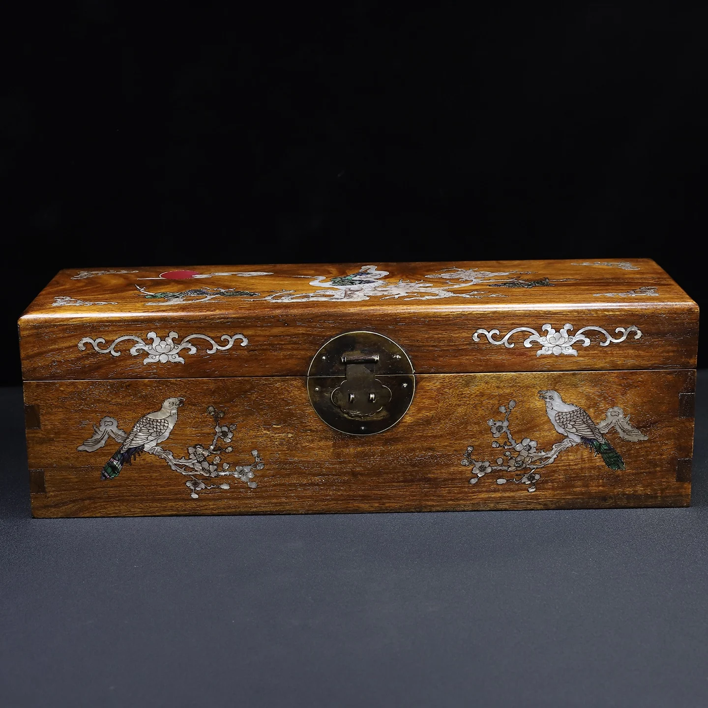 

20 Old Rosewood Mosaic Gem Shell Magpie, Plum Blossom Crane Pattern storage box jewelry box Amass wealth Ornaments