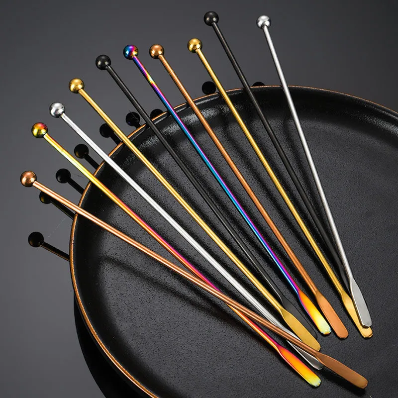 Creative Stainless Steel Cocktail Stirring Rod Shaker Bartender Beverage Muddler Stirrer Mixing Sticks Swizzle Bar Accessories