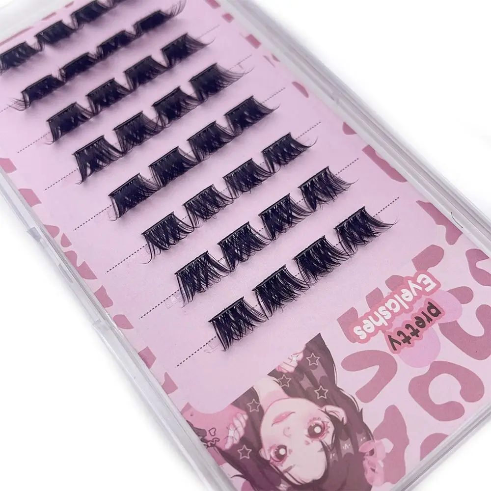 Clusters de cílios autoadesivos autoadesivos, sem necessidade de cola, prensa em cílios naturais finos, reutilizáveis, pré-colados