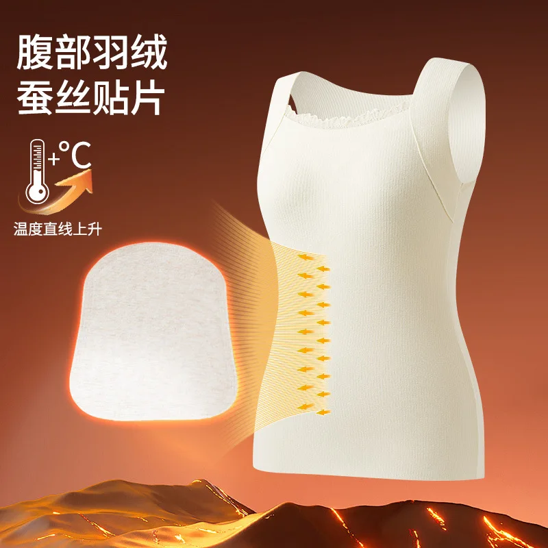 

Термобелье Жилет Встроенный бюстгальтер Жилет с подогревом на флисовой подкладке со встроенными мягкими чашками Цельный дизайн без бюстгальтера