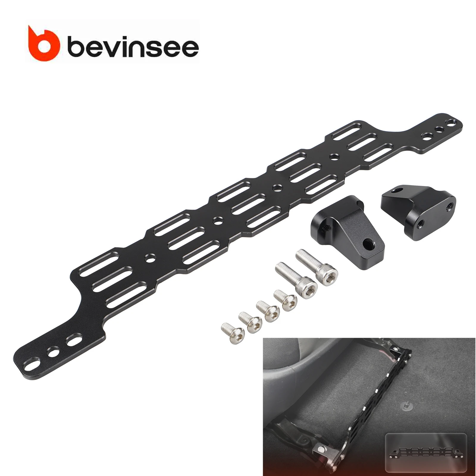 

BEVINSEE Under Seat Storage Panel Mount Bracket For Toyota 4Runner 2014-2024 Multi-Function