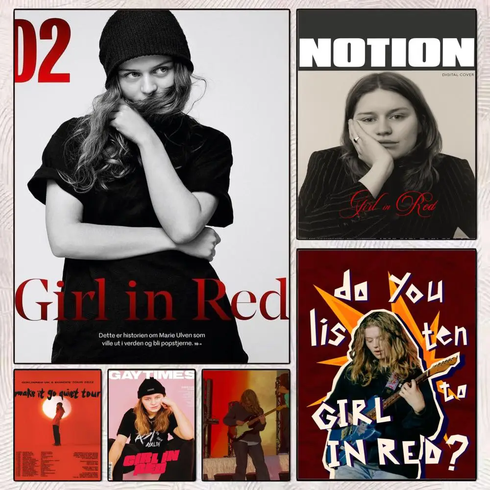 

G-Girl In R-Red Singer Poster HD Art Mural Wallart Poster for Home Room Decoration DIY Vintage Print Decor