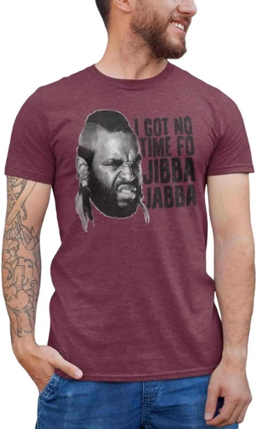 Mr. T 1980's Wrestler Boxer Adult T-Shirt Tee I Got No Time Fo Jibba Jabba New Fashion Top Tees