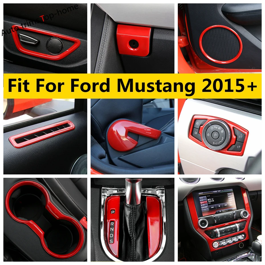 

Gear Shift Box / Head Light Lamp / Speaker / Door Handle Bowl / Water Cup Holder Cover Trim Fit For Ford Mustang 2015 - 2022