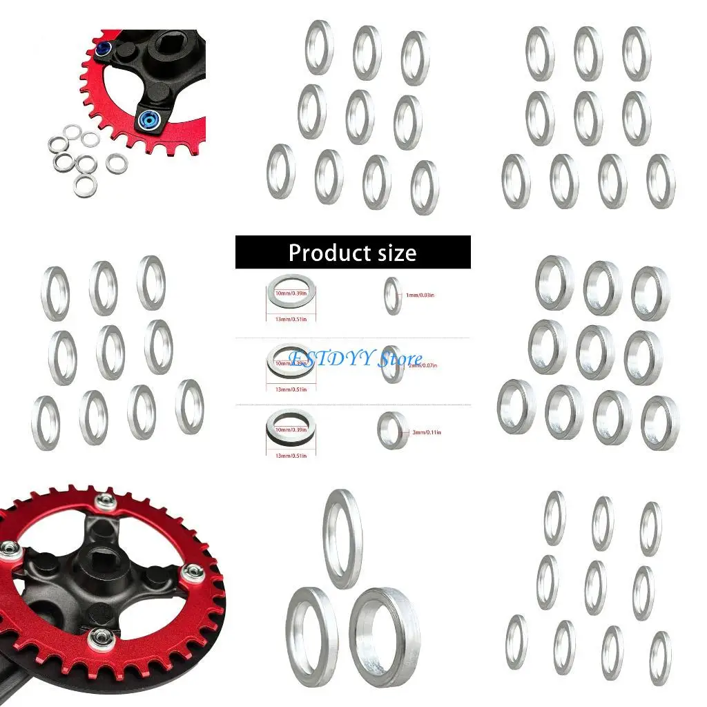 

G6DE Bicycles Crankset Spacer Chainring Screw Chainwheel Bike Double Cranks Gaskets