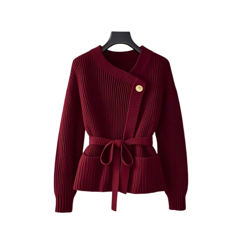 سترة شتوية من Herfst Trui Jas Vrouwen، وضع المزاج المتطابق تمامًا Truien Vrouwelijke Lange mouwen Elegante Top Dames