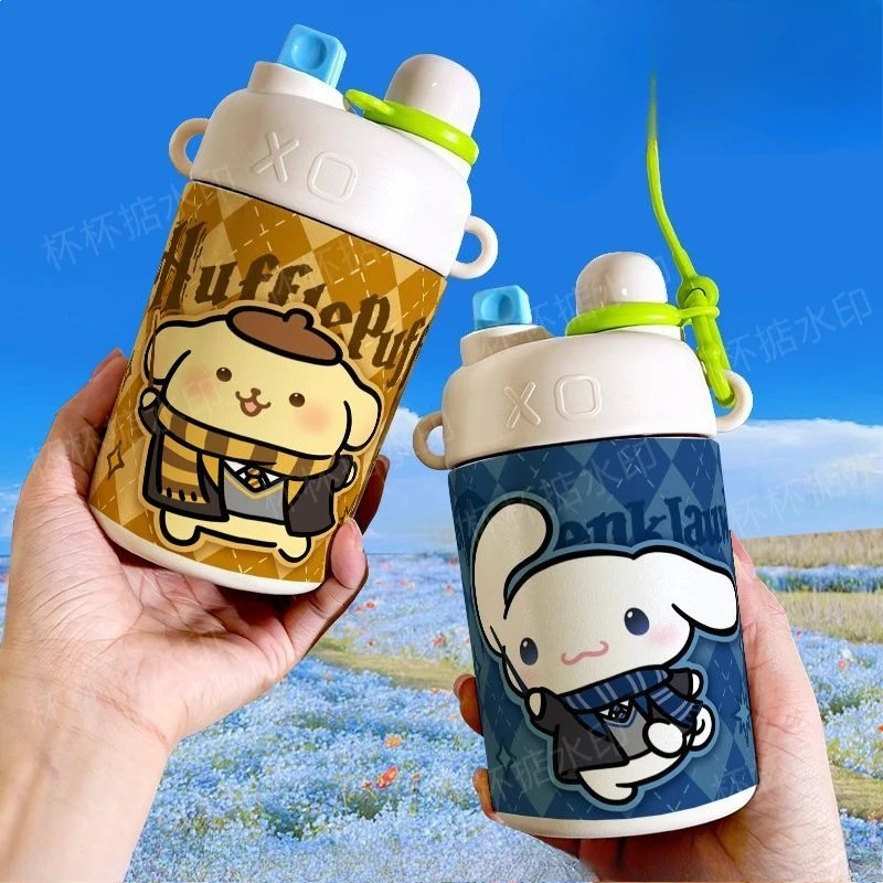 

Kawaii PomPomPurin Cinnamoroll Sanrio Cute Double Drinks Stainless Students Sippy Cups Children Birthday Presents for Girls