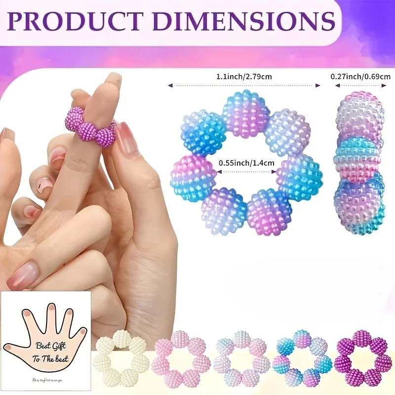 5Pcs Magic Fidget Rings Set – Instant Anxiety Relief Spiky Rings for Adults, Stress Reducer Sensory Toy for Office,Home & Travel