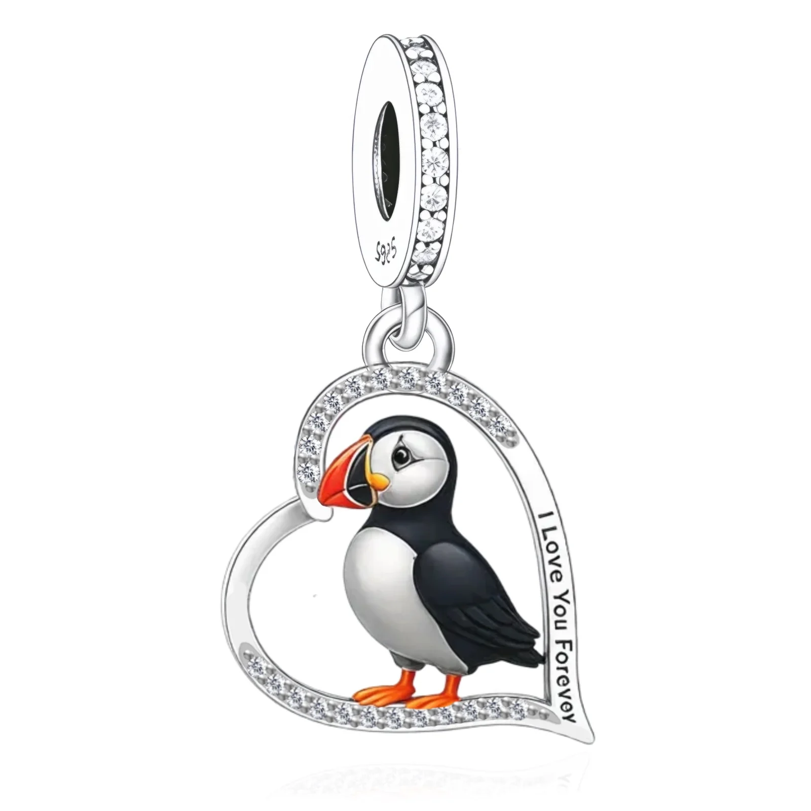Fit Original Pan Charm Bracelet 925 Silver Puffin Cardinal Butterfly Owl Ladybug Lobster Hummingbird Bead For Making Berloque