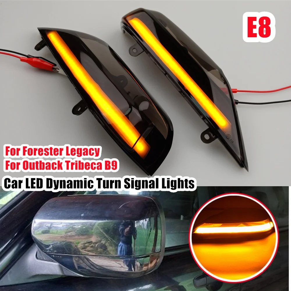 2PCS Dynamic Turn Signal Light LED Side Rearview Mirror Sequential Indicator Blinker Lamp For Subaru Forester Legacy Outback