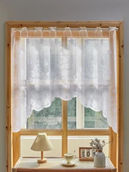 Simple Lace Small Flower Coffee Curtain Rustic Lace Floral Drapery Kitchen Living Room Window Decoration Small Curtains