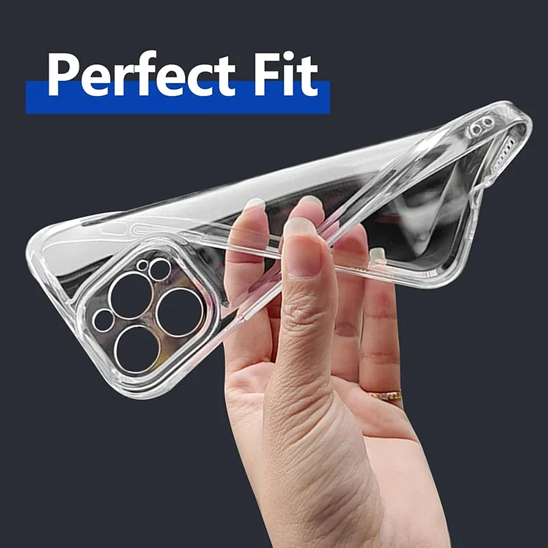 Ultra Thin Luxury Original Silicone Soft Case For iPhone 16 15 14 13 12 11 Pro Max Plus Mini Clear Cover Transparent Shell 13 11