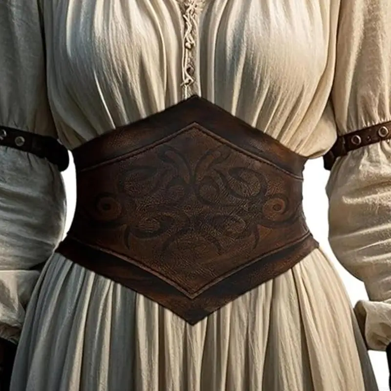 เข็มขัดผู้หญิงตกแต่งชุดรูปแบบยุคกลาง PU หนังรัดตัวเข็มขัดสำหรับฮาโลวีน Y166