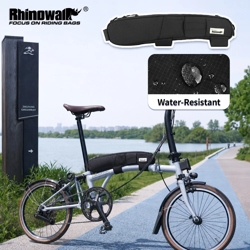 Rhinowalk Bike Top Tube Bag Water-Resistant 2L Riding Front Frame Pack With Smart Multi-Compartment Design For Folding Bike