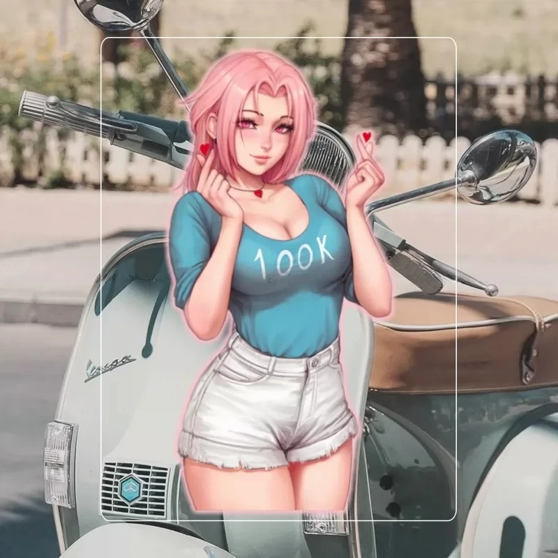 Creative Sexy Anime Girl Stickers, Waterproof & Sunproof Vinyl Decals for Car, Motorcycle, Window Glass & Vehicle Body Decor