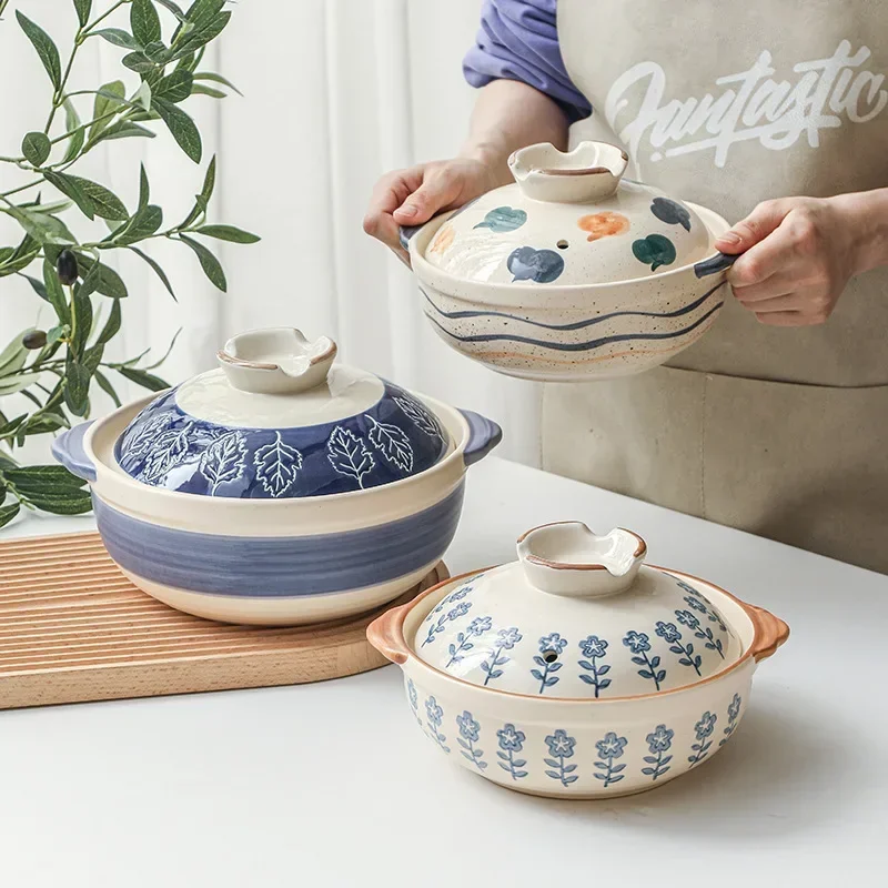 Hot pot casserole slow cooker 2.5L Ceramic Clay pot for cooking cookware pots and pans High temperature Crock pot casserole dish