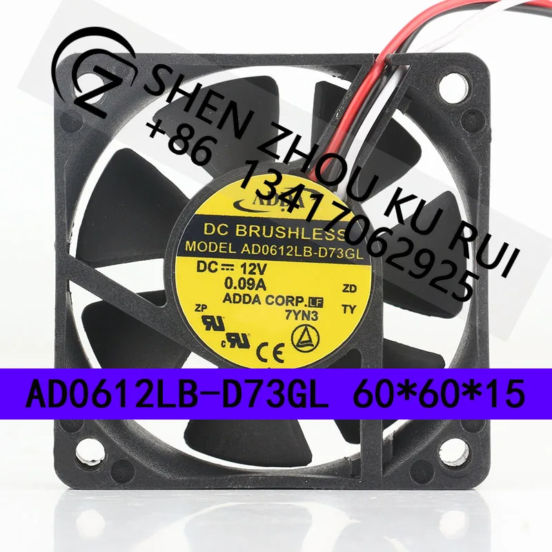 

Original New Taiwan ADDA 5V 24V 48V DC 12V 0.09A AC EC 6015 60X60X15MM 6CM 3-wire Power Mute Inverter AD0612LB-D73GL Cooling Fan