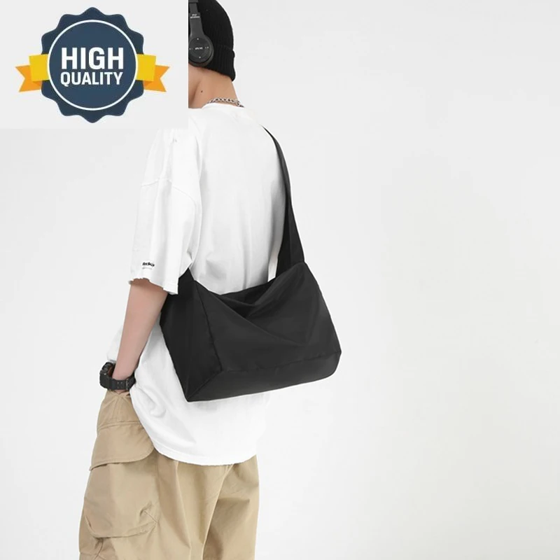 Nylon Messenger Waterproof Bag Trendy Simple Solid Color Shoulder bag 2023 New Leisure Large Capacity Bags