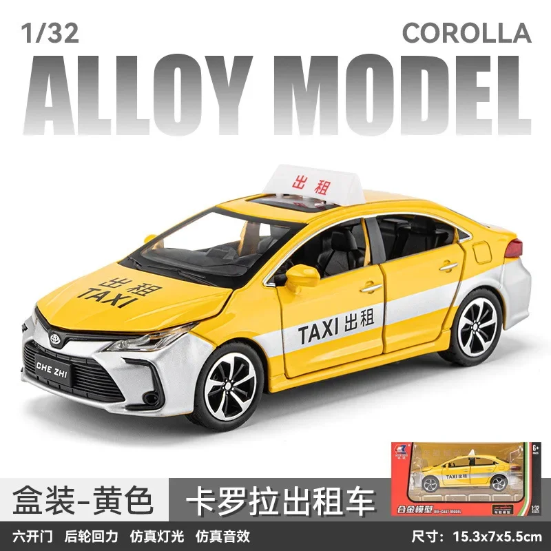 

1:32 Corolla Taxi Alloy Sound-светильник Echo детская Игрушечная модель автомобиля Taxi Boy Decoration коллекционный подарок