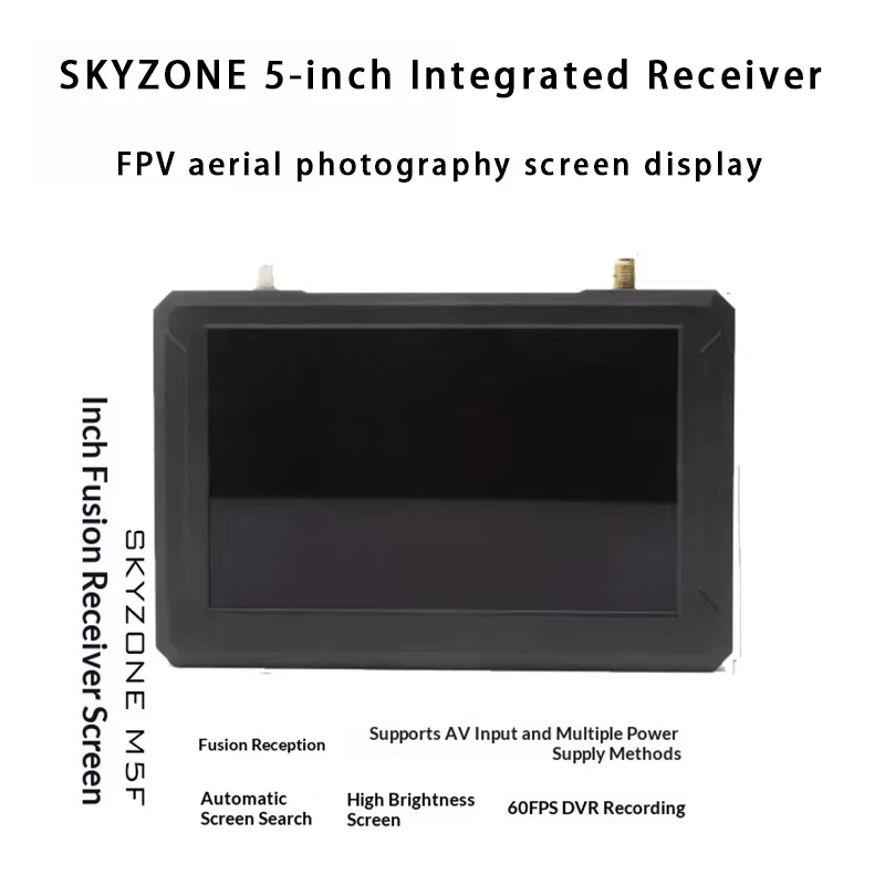 SKYZONE5-inch fusion receiver FPV aerial screen display recording DVR low latency SD card recording M5F