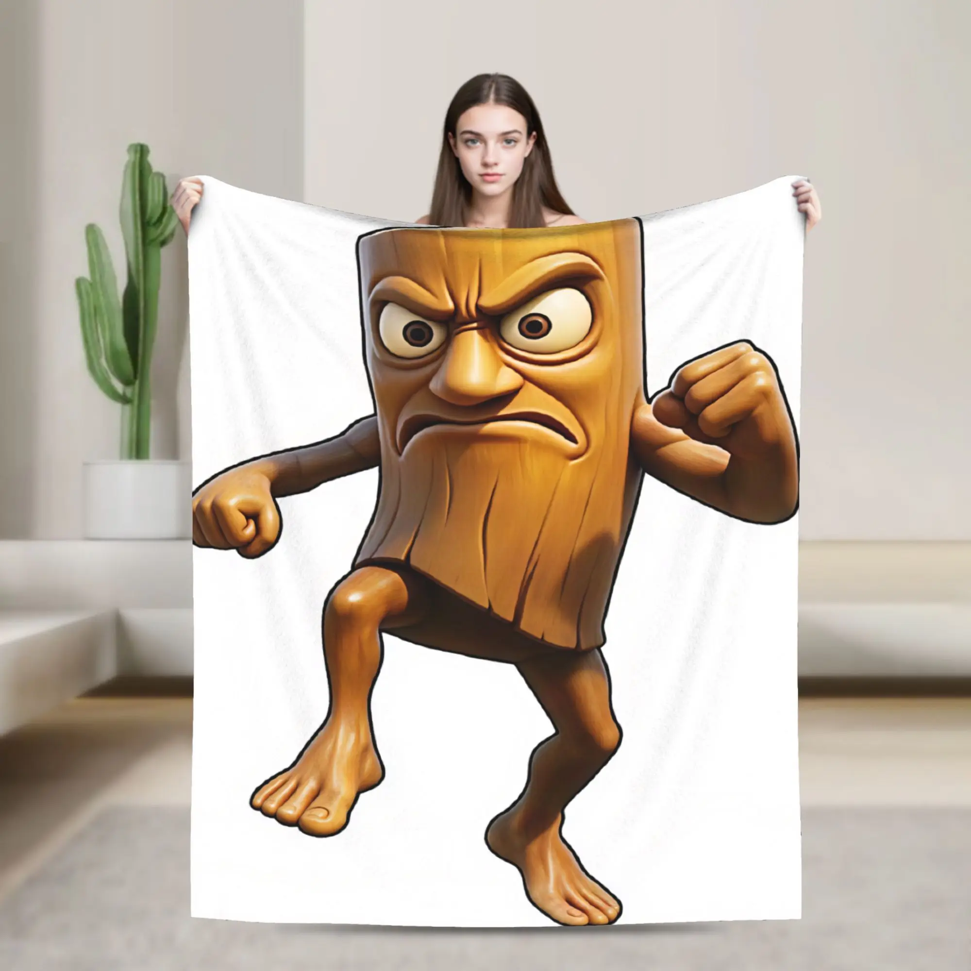Tung Angry Wooden Fighter Blankets Quality Cozy  Throw Blanket Autumn Travel Car Home Decor Funny Bedspread