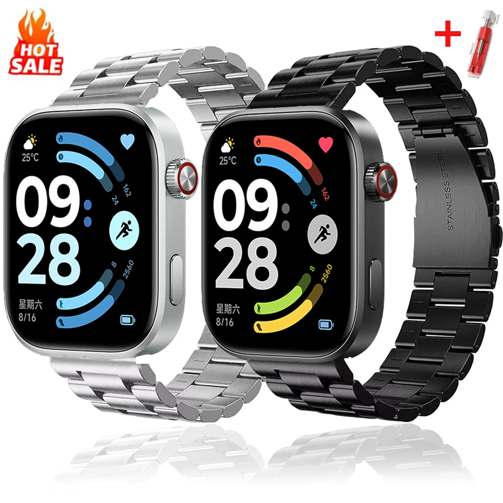 Luxurious Bands for Redmi Watch 6 5 4 Strap Stainless Steel butterfly clasp Bracelet correa Xiaomi Mi Band 9 Pro/8 Pro watchband