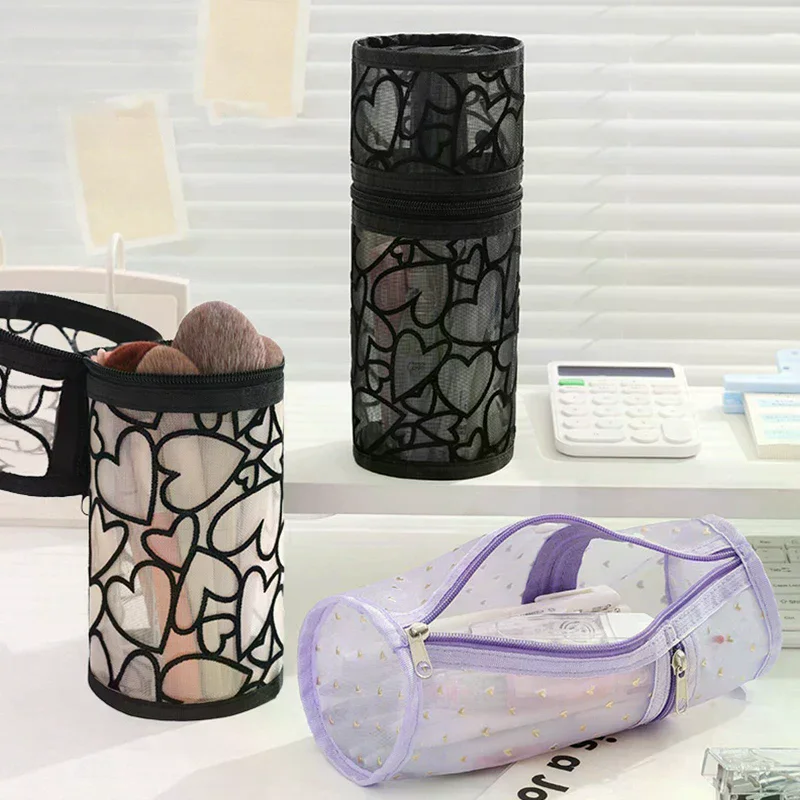Vertical Pencil Case Multi-purpose Pencil Pouch Student Stationery Organizer School Supplies Makeup Bag Travel Cosmetic Bag Mes