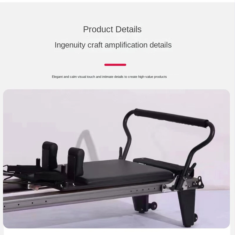 Aluminum Alloy Pilates Core Bed, High-End Customizable Small Black Bed, Semi Elevated 2-In-1 Pilates Reformer Fitness Yoga Bed view 4